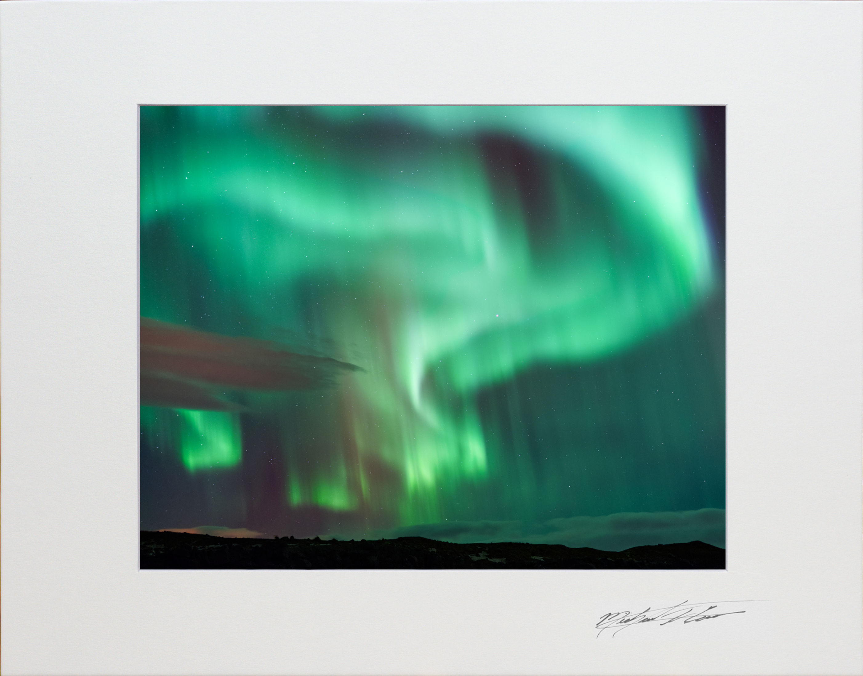 Auroras, Iceland, 8x10 matted to 11x14