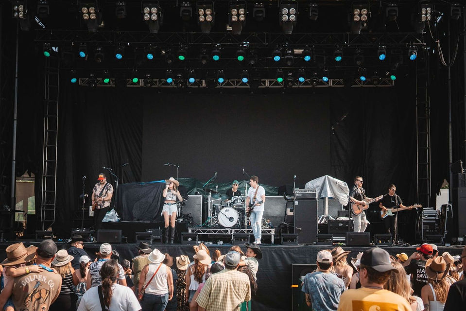 Catie St. Germain performing on stage