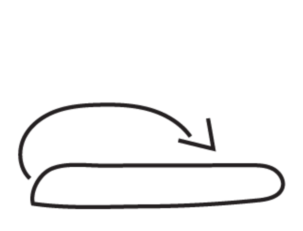 side view fold dough to left