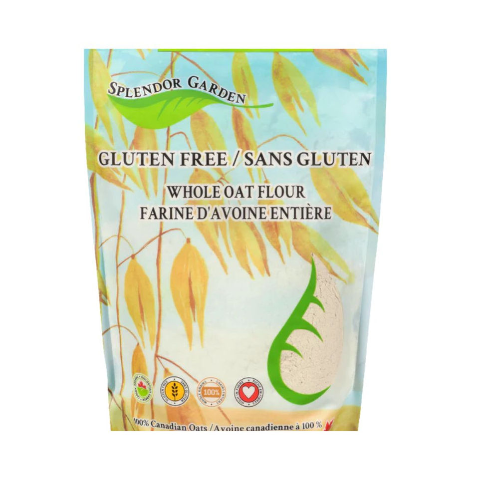 Splendor Garden Gluten Free Whole Oat Flour bag with oats.