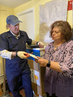 "Mildred" checking her invoice