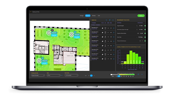 Bildschirm Darstellung der Software Ekahau AI Pro