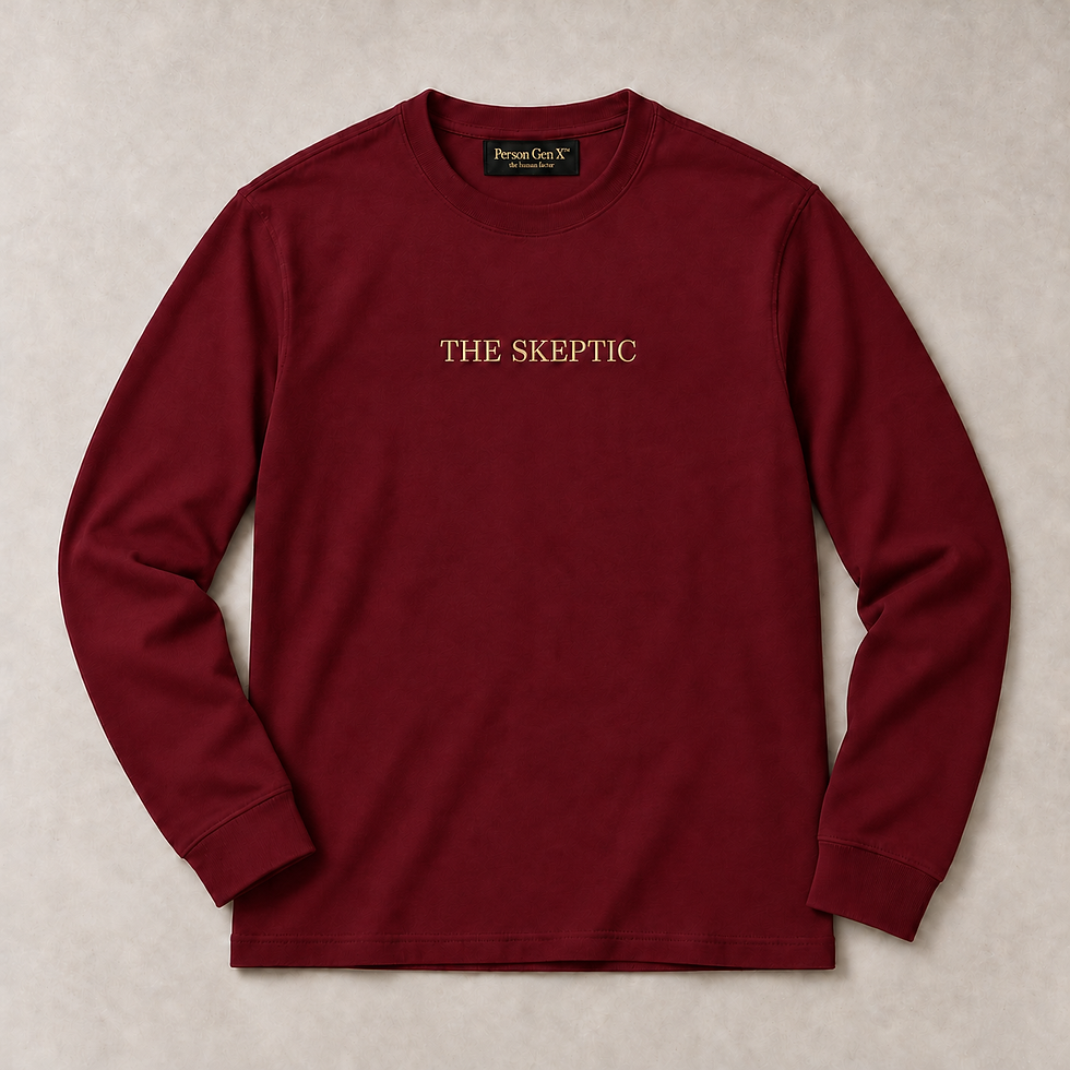 The Skeptic Signature Embroidered Long Sleeve approved garment mockup