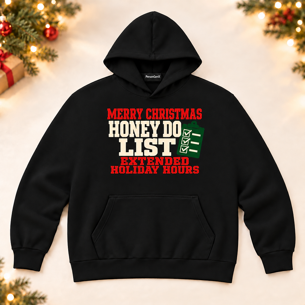 Honey Do List Christmas hoodie — Black front
