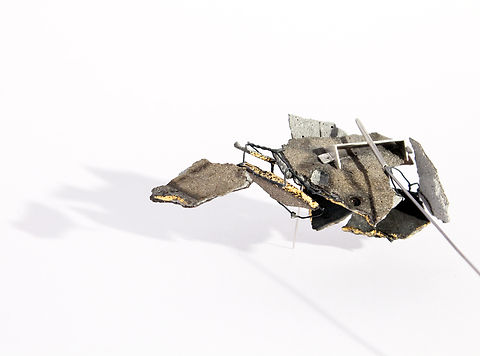 jewellery, jewelry, brooch, gold, concrete, art, design