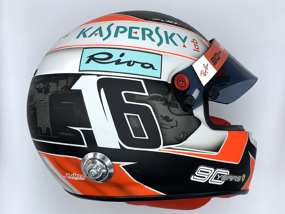 Thumbnail: Charles Leclerc 2019 Monza GP F1 Helmet / Team Ferrari