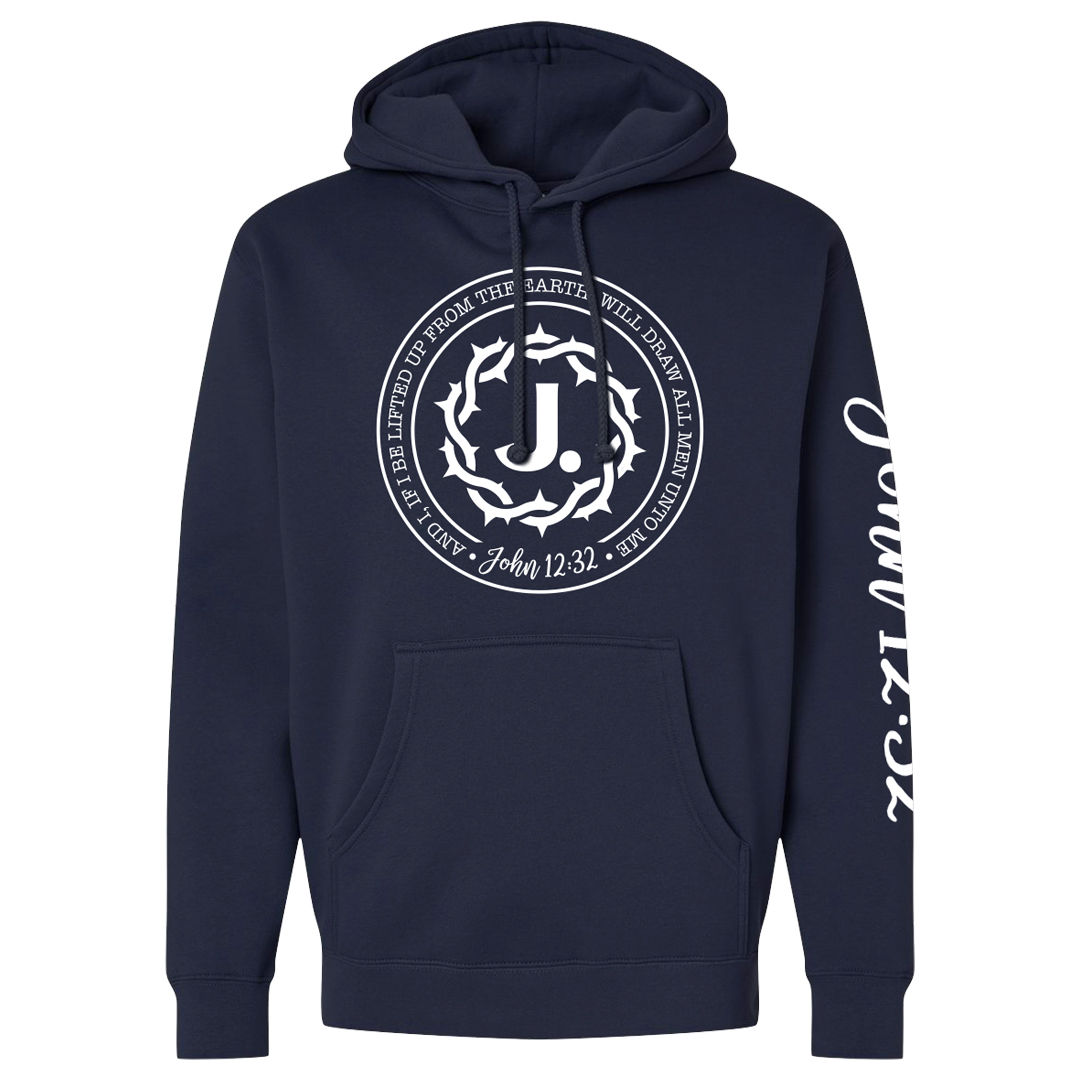 John 12:32 Logo Hoodie - Navy