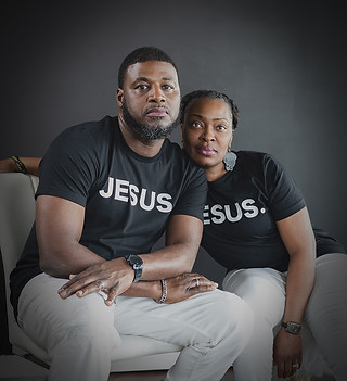 Will & Tina, founders of The Jesus Tee wearing the Jesus Period classic t shirt.