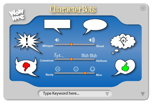 CharacterBot Widget UI