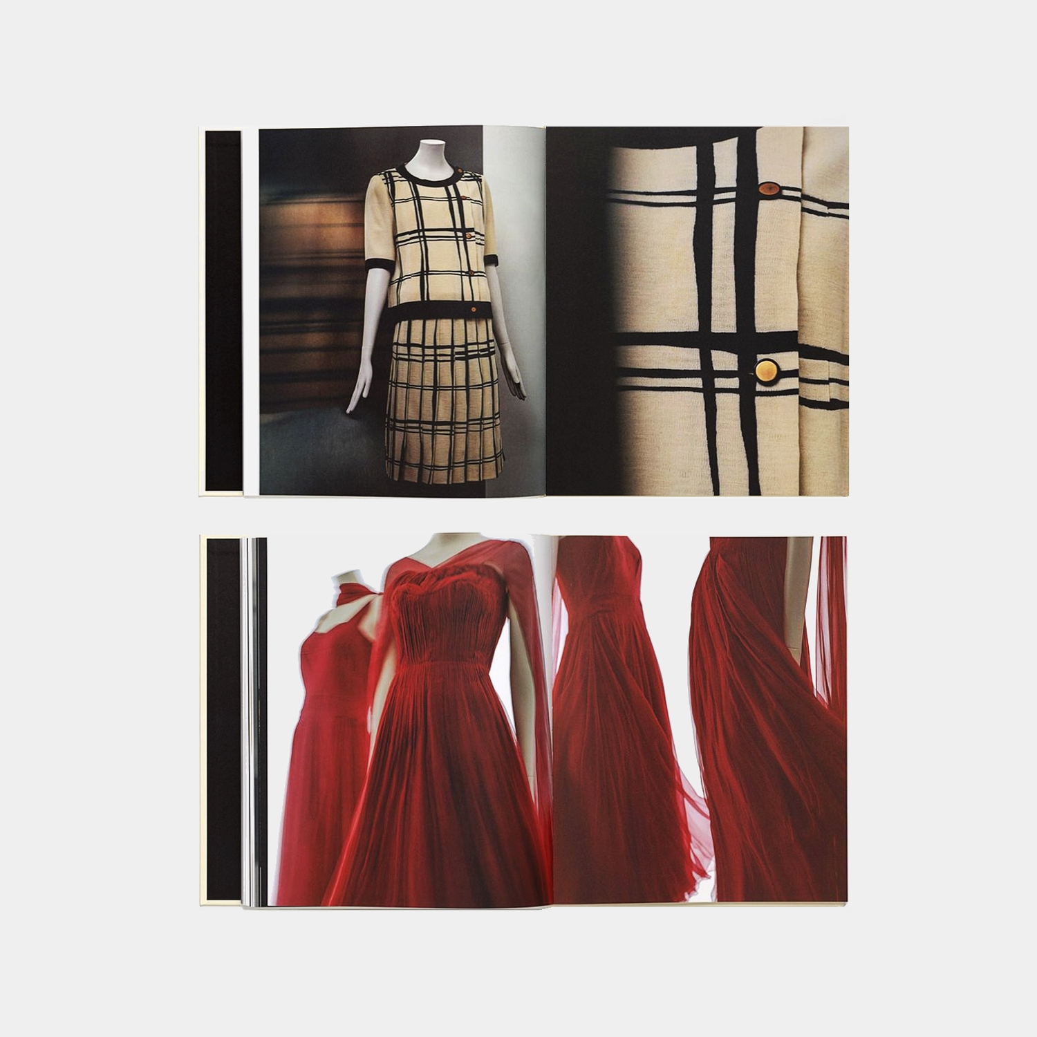 Interior spread of an illustrated fashion book featuring archival images researched by freelance picture researcher Angelika Pirkl, specialised in history and fashion photography.