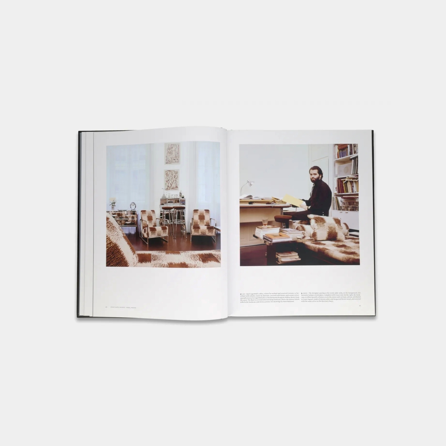 Interior spread of an illustrated design book featuring archival images researched by freelance picture researcher Angelika Pirkl, specialised in history, design, and fashion photography.