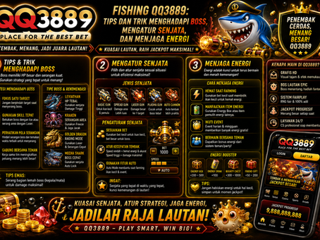 Fishing QQ3889 menampilkan boss, pengaturan senjata, indikator energi, target laut bergerak, dan kontrol mobile