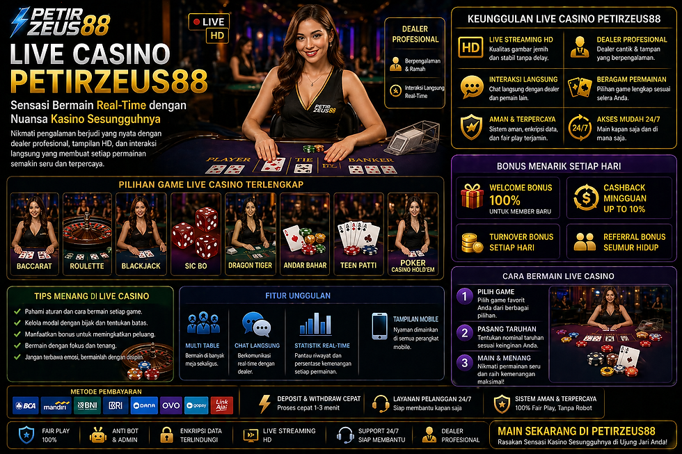 live casino petirzeus88 real time kasino sesungguhnya dealer langsung