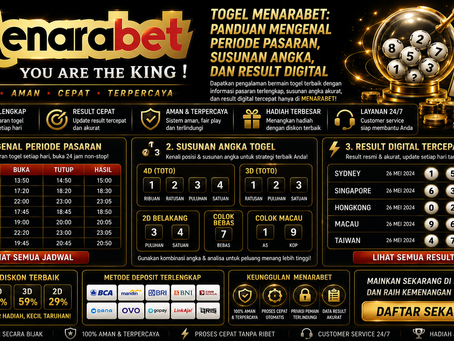 Togel Menarabet menampilkan periode pasaran, susunan angka, result digital, tabel numerik, arsip historis, panel statistik, aksen biru emas, dan tampilan mobile friendly