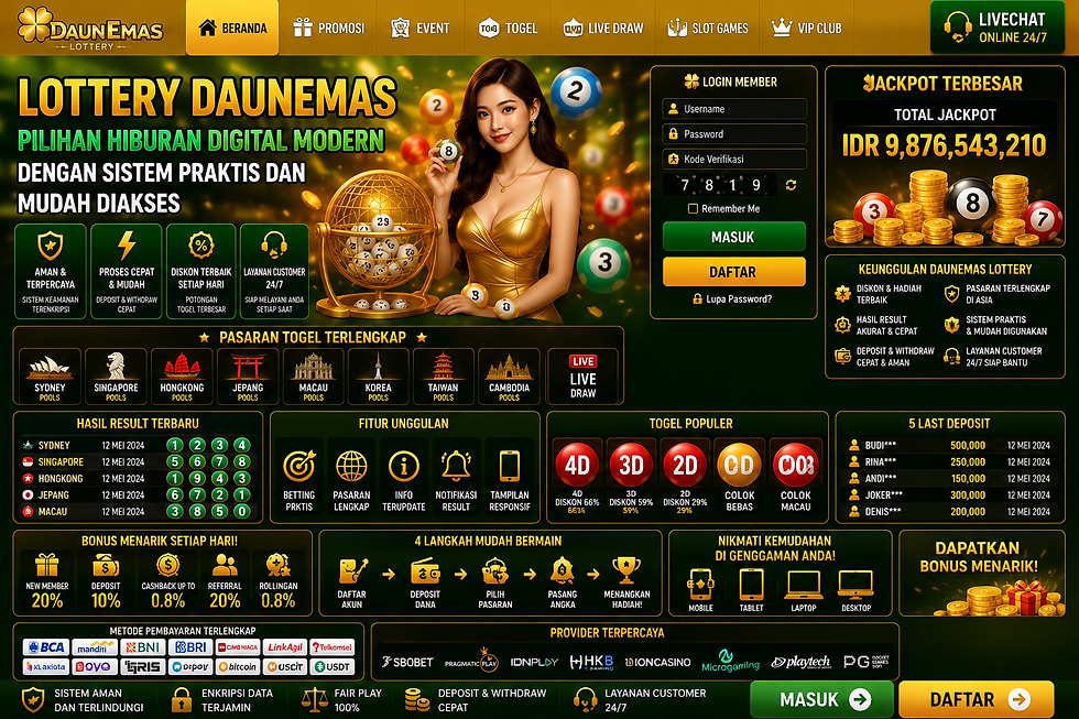 Lottery Daunemas pilihan hiburan digital modern dengan sistem praktis dan mudah diakses