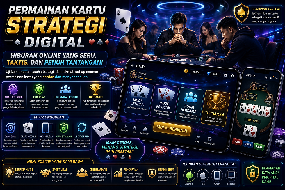 Poker Daunemas menampilkan permainan kartu digital dengan meja virtual dan strategi modern