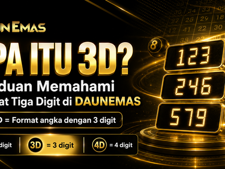 Apa itu 3D dalam situs DAUNEMAS dengan contoh angka tiga digit, perbedaan 2D 3D 4D, dan desain hiburan angka digital premium