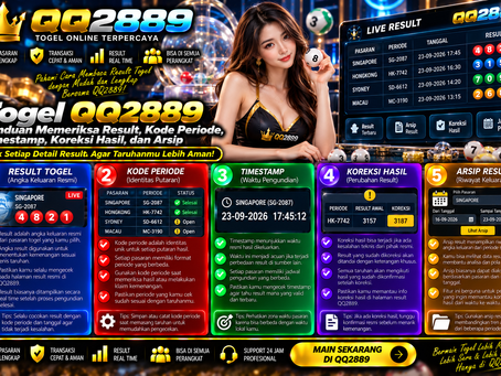 Ilustrasi Togel QQ2889 dengan dashboard hasil angka, kode periode, timestamp, indikator verifikasi, dan arsip digital.