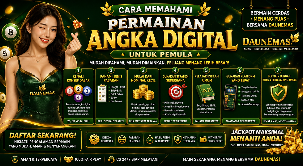 Panduan permainan angka digital online dengan tampilan informasi untuk pengguna baru