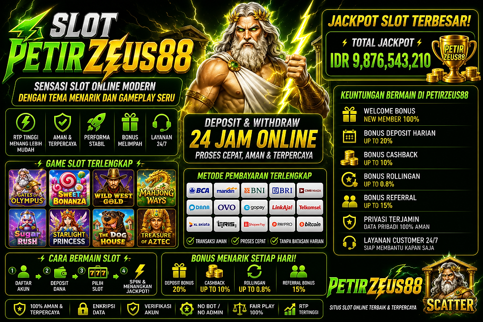 Slot PetirZeus88 sensasi slot online modern dengan tema menarik dan gameplay seru