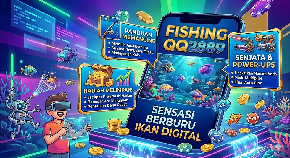 Fishing QQ2889 menampilkan permainan tembak ikan dengan grafis bawah laut HD dan berbagai ikan eksotis.