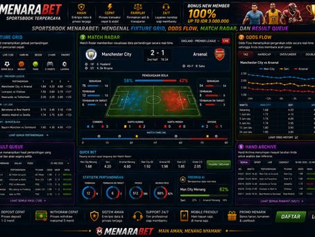 Sportsbook Menarabet menampilkan fixture grid, odds flow, match radar, result queue, statistik bola, dan dashboard sepak bola mobile friendly