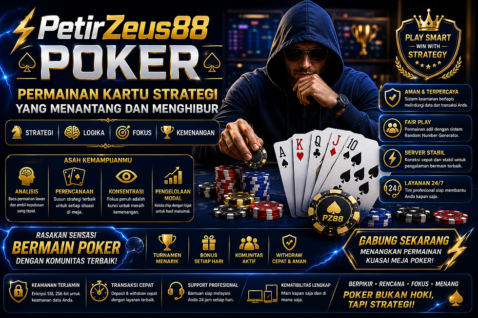 PetirZeus88 Poker menampilkan permainan kartu digital dengan strategi dan konsentrasi tinggi