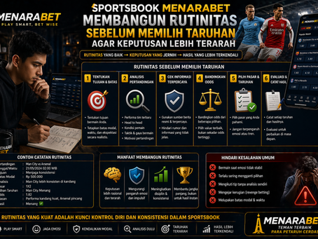 Sportsbook MENARABET menampilkan pemain menyiapkan rutinitas sebelum memasang taruhan, memantau statistik pertandingan, dan menjaga fokus sebelum membuat keputusan taruhan.