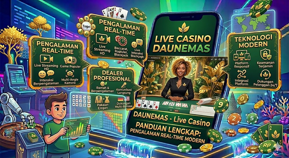 Live Casino DAUNEMAS dengan dealer profesional, meja permainan elegan, dan streaming HD real-time.
