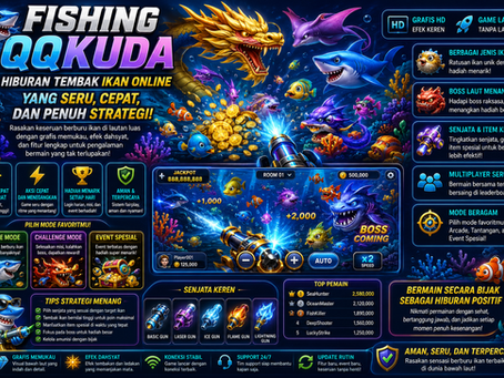 Fishing QQKuda menampilkan game tembak ikan digital dengan visual bawah laut interaktif