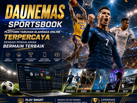 DAUNEMAS Sportsbook menampilkan dashboard olahraga digital dengan statistik pertandingan dan data real-time