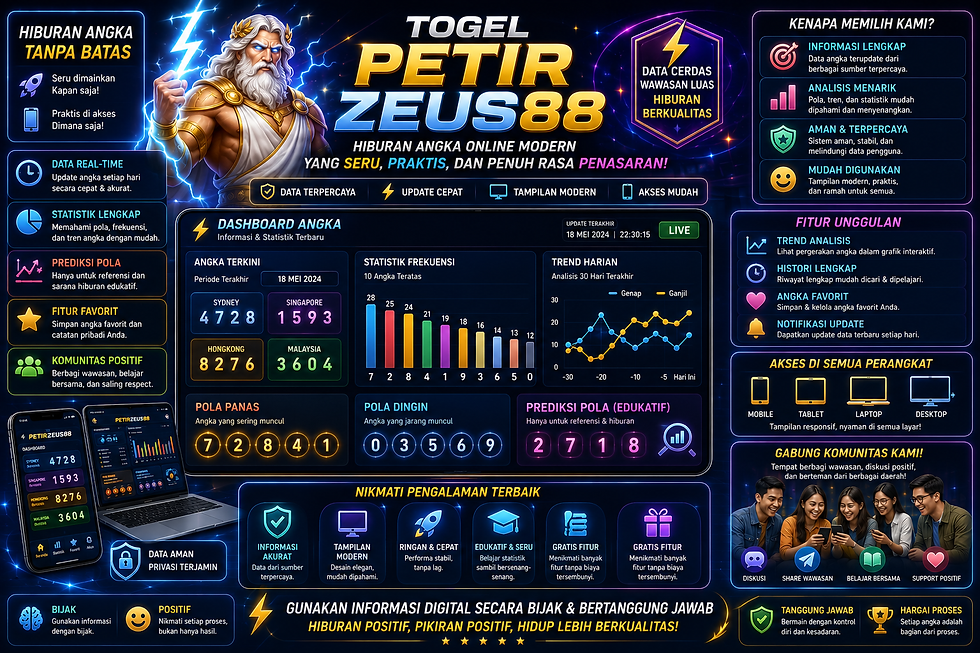 Togel PetirZeus88 menampilkan dashboard angka digital modern dengan statistik numerik, data historis, visualisasi angka, dan efek petir