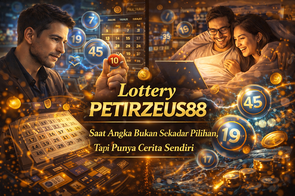 Lottery PETIRZEUS88 menampilkan layar permainan angka digital, bola lottery, dan papan hasil, dengan efek cahaya emas dan elemen digital interaktif, memudahkan pemain melihat setiap angka dan hasil secara real-time.