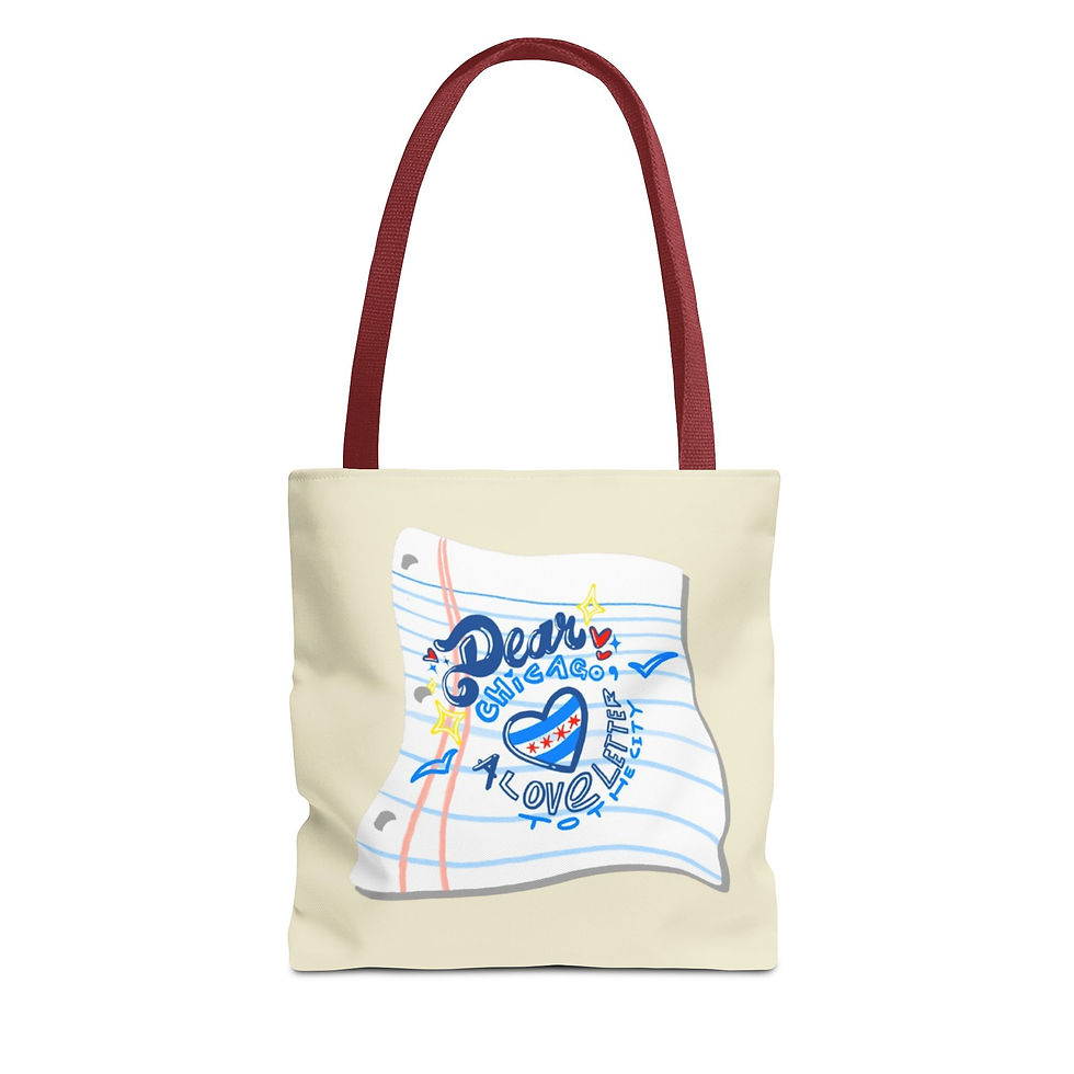 Thumbnail: Dear Chicago: A Love Letter to the City Beige Tote Bag