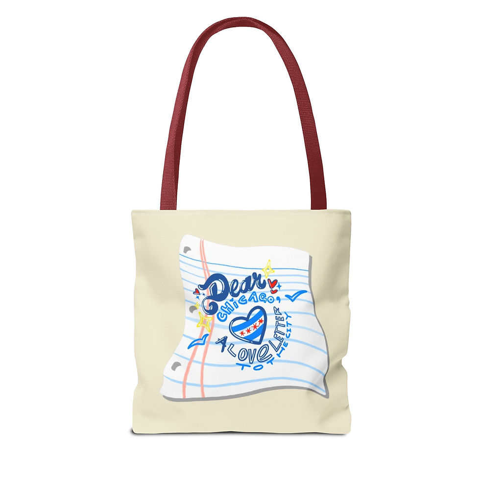 Thumbnail: Dear Chicago: A Love Letter to the City Beige Tote Bag