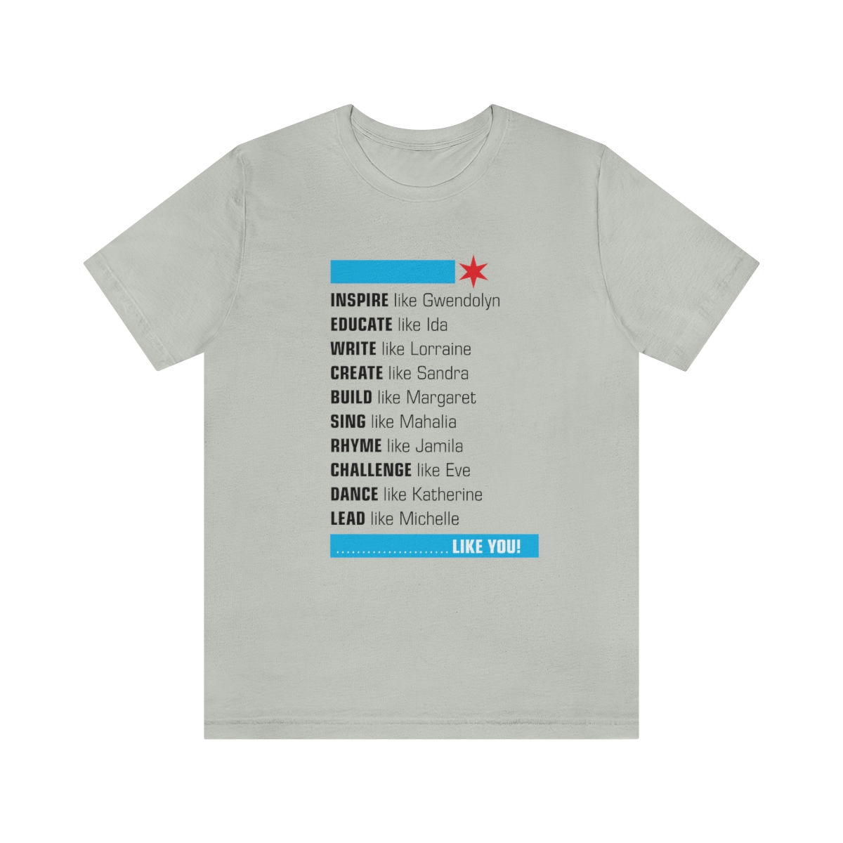 "Like You" Tee - Black/Blue/Red (Chicago's Literary Queens Pt. 1)