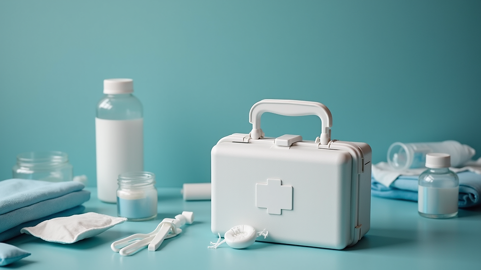Close-up view of a clean and organized medical dressing kit