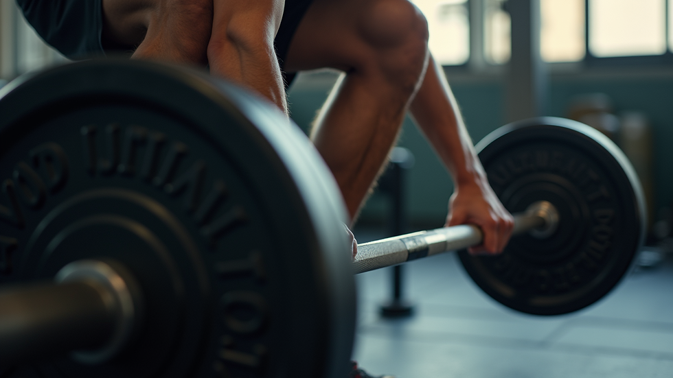 Close-up view of a person adjusting weights on a barbell
