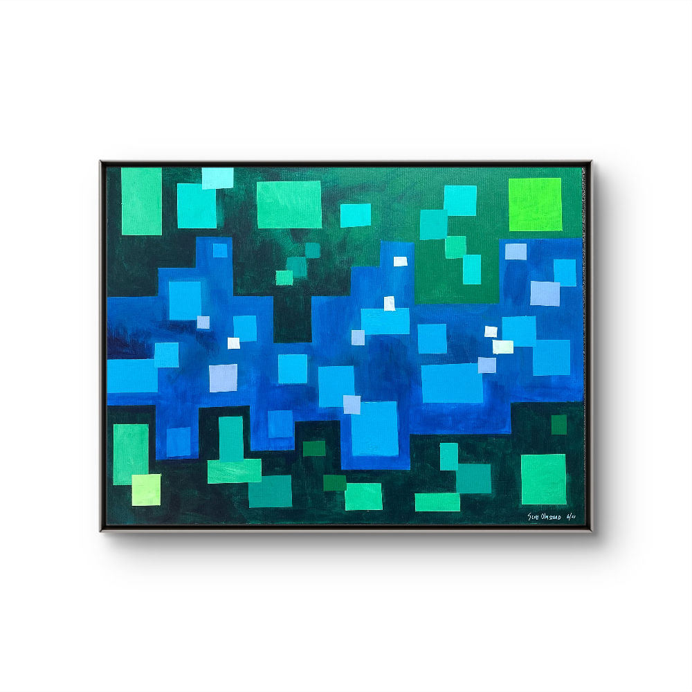 Pondish, 40"x30", Acrylic on Canvas