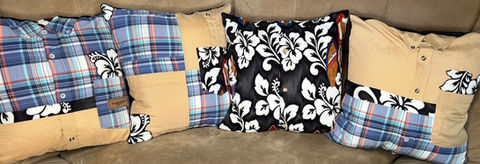 Custom pillows made from shirts