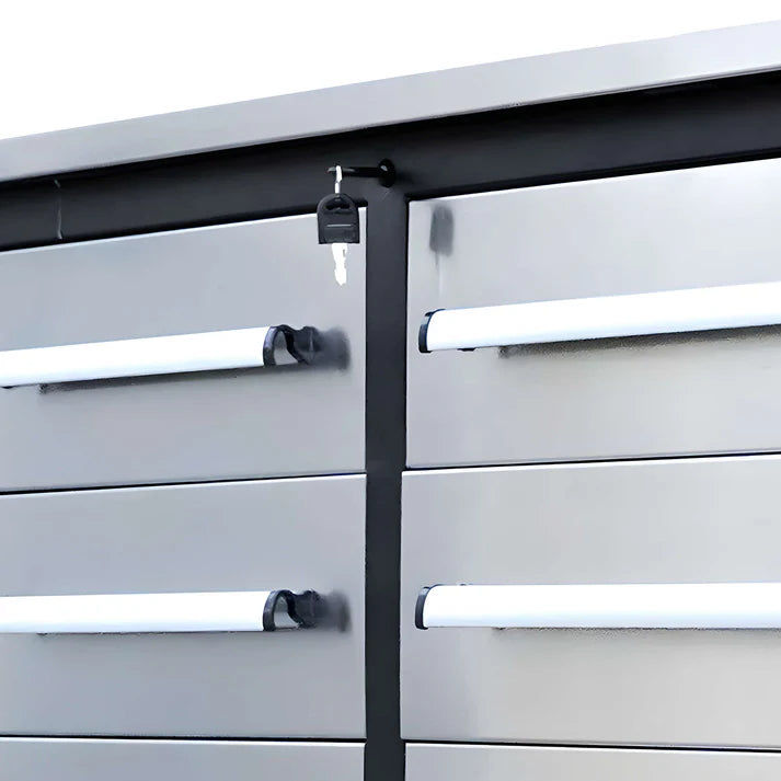 Thumbnail: Chery Industrial Heavy Duty 7ft Workbench Cabinet, 20 Drawers, Stainless Steel T