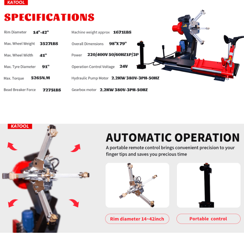 Katool KT-T260 42 in Truck Heavy Duty Tire Changer