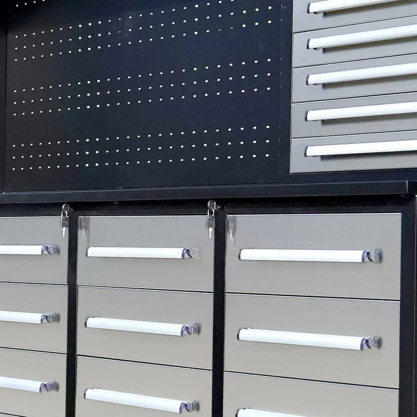 Thumbnail: Chery Industrial Heavy Duty 10ft Workbench Cabinet, 30 Drawers, 2 Cabinets, Inte