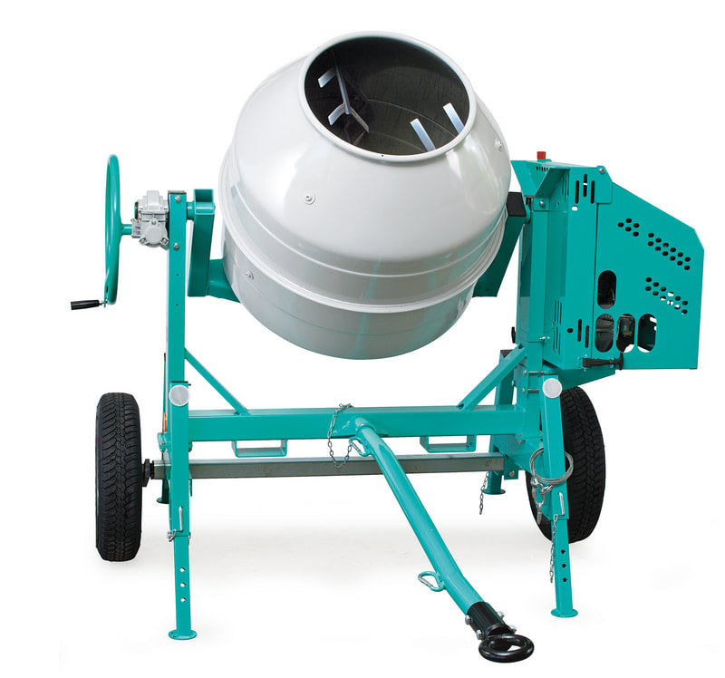 IMER Workman II 350 ED | 12CF Towable End-Dump Mixer, 240V 1.5 HP