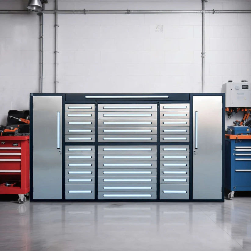Thumbnail: Chery Industrial Heavy Duty 9ft Garage Cabinet, 34 Drawers, 2 Cabinets
