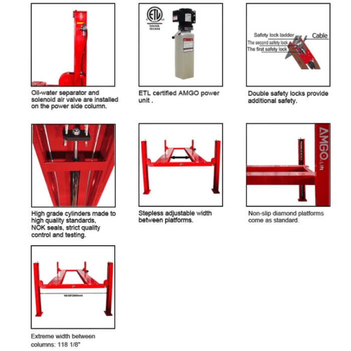 Thumbnail: AMGO Commercial 4-Post Lift – 12,000 lb Capacity | PRO-12SX