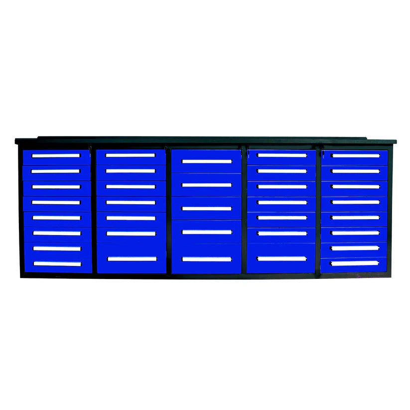 Thumbnail: Chery Industrial Heavy Duty 10ft Workbench Cabinet, 35 Drawers, Stainless Steel