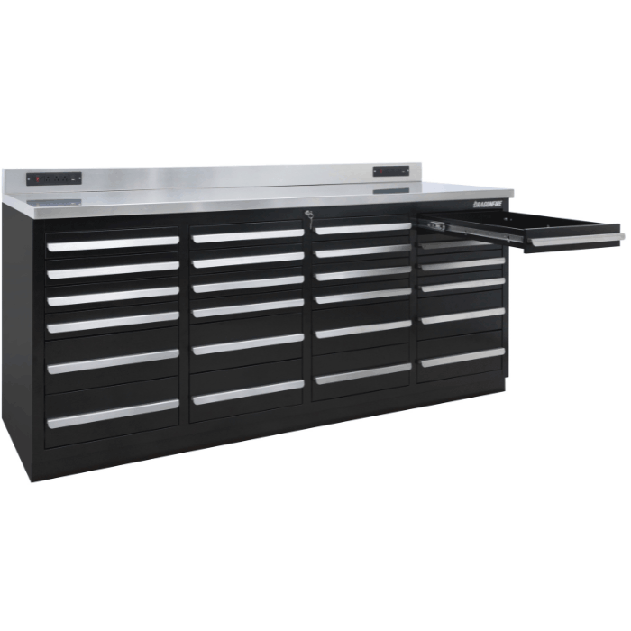 Thumbnail: Dragonfire Pro Series 24 Drawer 7FT Workbench | DFT-WB-24