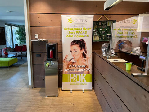 colonna depuratore acqua H2OK ed erogatore installato in Golf Club Colli Berici