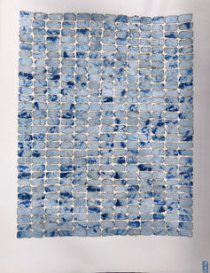 French artist, art contemporain, art collectionneur, currator, art, painting, collage, indigo, encre sur papier, French drawing, French painter, art gallery, French Korean art, Korean inspiration, French culture, Korean culture, art commission, collage papier,